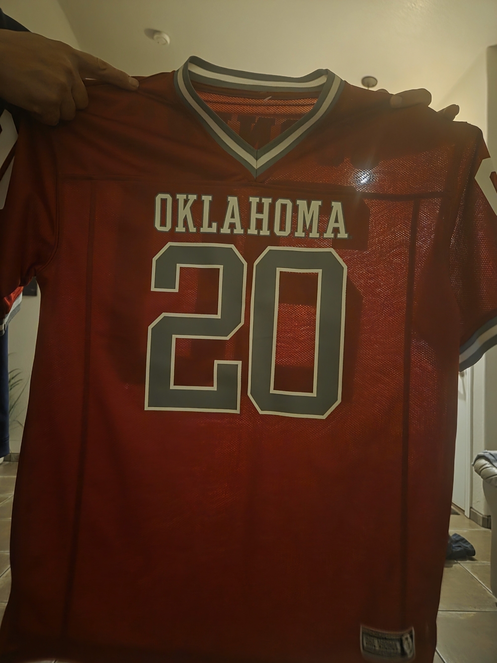 Oklahoma #20 Red Mesh Jersey